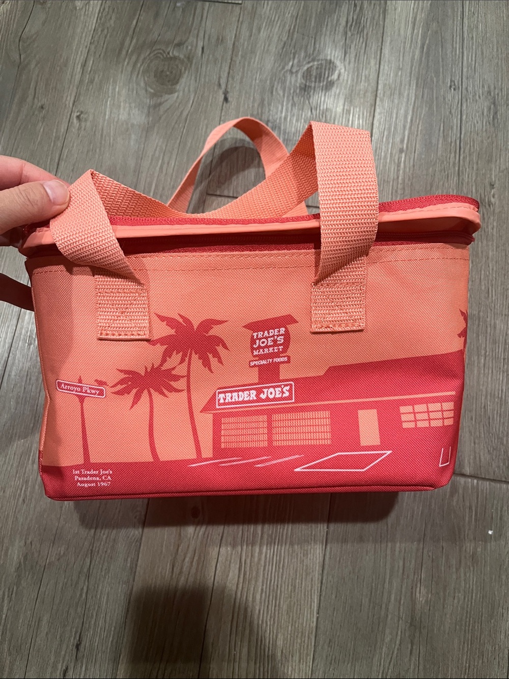 Trader Joe's mini Coral Pink Insulated Cooler Bag